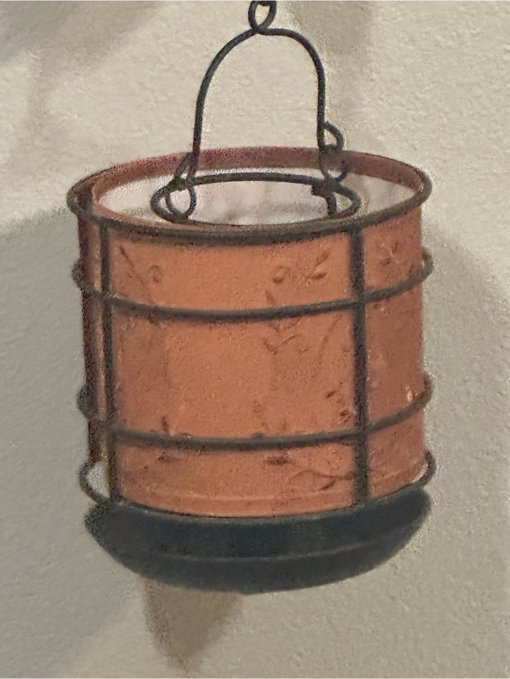Decorative Terracotta Orange Hanging Lantern - Home Accents